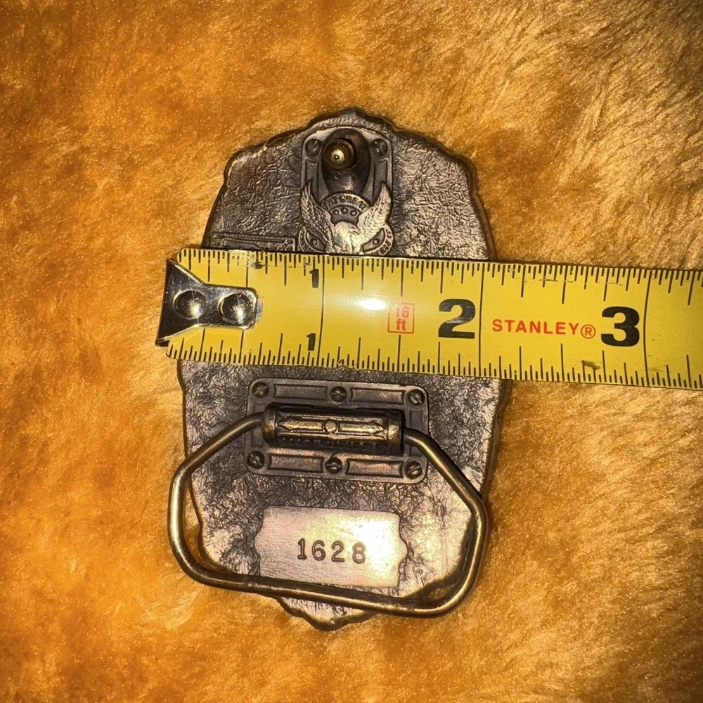 Vintage DAD Belt Buckle Blue Enamel Brass Tone Father's‎ Day Gift